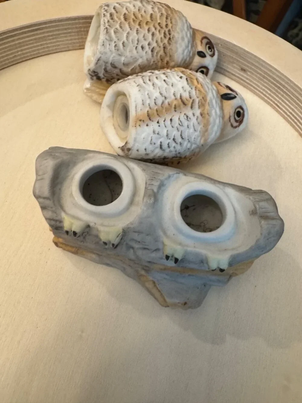 Vintage Porcelain Barn Owl Salt & Pepper Shakers